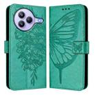 For Xiaomi Civi 5 Pro 5G Embossed Butterfly Leather Phone Case(Green) - 2