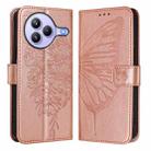 For Xiaomi Civi 5 Pro 5G Embossed Butterfly Leather Phone Case(Rose Gold) - 2