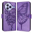 For Xiaomi Civi 5 Pro 5G Embossed Butterfly Leather Phone Case(Light Purple) - 2