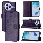 For Xiaomi Civi 5 Pro 5G Embossed Butterfly Leather Phone Case(Dark Purple) - 1