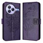 For Xiaomi Civi 5 Pro 5G Embossed Butterfly Leather Phone Case(Dark Purple) - 2