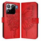 For Xiaomi 15S Pro 5G Embossed Butterfly Leather Phone Case(Red) - 2