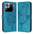 For Xiaomi 15S Pro 5G Embossed Butterfly Leather Phone Case(Blue) - 2