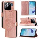 For Xiaomi 15S Pro 5G Embossed Butterfly Leather Phone Case(Rose Gold) - 1