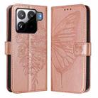 For Xiaomi 15S Pro 5G Embossed Butterfly Leather Phone Case(Rose Gold) - 2