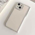 For iPhone 15 Plus Electroplated Solid Color Fine Hole TPU Phone Case(White) - 1