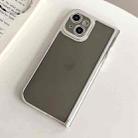 For iPhone 15 Plus Electroplated Solid Color Fine Hole TPU Phone Case(Grey) - 1