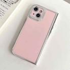 For iPhone 15 Plus Electroplated Solid Color Fine Hole TPU Phone Case(Pink) - 1