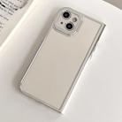 For iPhone 15 Electroplated Solid Color Fine Hole TPU Phone Case(White) - 1