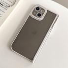 For iPhone 15 Electroplated Solid Color Fine Hole TPU Phone Case(Grey) - 1