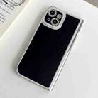 For iPhone 14 Electroplated Solid Color Fine Hole TPU Phone Case(Black) - 1