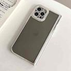 For iPhone 14 Pro Electroplated Solid Color Fine Hole TPU Phone Case(Grey) - 1