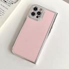 For iPhone 14 Pro Electroplated Solid Color Fine Hole TPU Phone Case(Pink) - 1