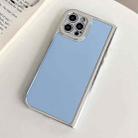 For iPhone 13 Pro Max Electroplated Solid Color Fine Hole TPU Phone Case(Sky Blue) - 1