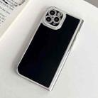 For iPhone 11 Pro Max Electroplated Solid Color Fine Hole TPU Phone Case(Black) - 1