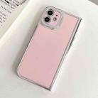 For iPhone 11 Electroplated Solid Color Fine Hole TPU Phone Case(Pink) - 1