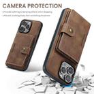 For iPhone 16 Pro Max JEEHOOD J01 Retro Magnetic Detachable Wallet Phone Case(Brown) - 3