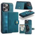 For iPhone 16 Pro Max JEEHOOD J01 Retro Magnetic Detachable Wallet Phone Case(Blue) - 1