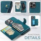 For iPhone 16 Pro Max JEEHOOD J01 Retro Magnetic Detachable Wallet Phone Case(Blue) - 2