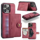 For iPhone 16 Pro Max JEEHOOD J01 Retro Magnetic Detachable Wallet Phone Case(Red) - 1