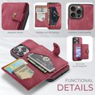 For iPhone 16 Pro Max JEEHOOD J01 Retro Magnetic Detachable Wallet Phone Case(Red) - 2