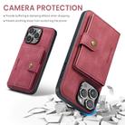 For iPhone 16 Pro Max JEEHOOD J01 Retro Magnetic Detachable Wallet Phone Case(Red) - 3