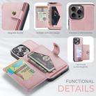 For iPhone 16 Pro Max JEEHOOD J01 Retro Magnetic Detachable Wallet Phone Case(Pink) - 2