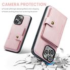 For iPhone 16 Pro Max JEEHOOD J01 Retro Magnetic Detachable Wallet Phone Case(Pink) - 3