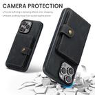 For iPhone 16 Pro JEEHOOD J01 Retro Magnetic Detachable Wallet Phone Case(Black) - 3