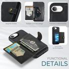 For iPhone 16e JEEHOOD J01 Retro Magnetic Detachable Wallet Phone Case(Black) - 2