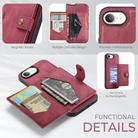 For iPhone 16e JEEHOOD J01 Retro Magnetic Detachable Wallet Phone Case(Red) - 2