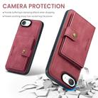 For iPhone 16e JEEHOOD J01 Retro Magnetic Detachable Wallet Phone Case(Red) - 3