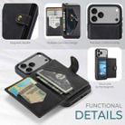 For iPhone 17 Pro JEEHOOD J01 Retro Magnetic Detachable Wallet Phone Case(Black) - 2