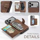 For iPhone 17 Pro JEEHOOD J01 Retro Magnetic Detachable Wallet Phone Case(Brown) - 2