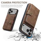 For iPhone 17 Pro JEEHOOD J01 Retro Magnetic Detachable Wallet Phone Case(Brown) - 3