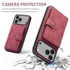 For iPhone 17 Pro JEEHOOD J01 Retro Magnetic Detachable Wallet Phone Case(Red) - 3