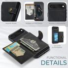 For iPhone 17 Air JEEHOOD J01 Retro Magnetic Detachable Wallet Phone Case(Black) - 2