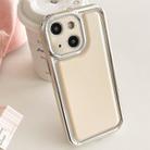 For iPhone 15 Plus Electroplated Edge Frosted Leather TPU Phone Case(Apricot Color) - 1