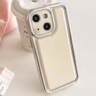 For iPhone 14 Electroplated Edge Frosted Leather TPU Phone Case(Apricot Color) - 1