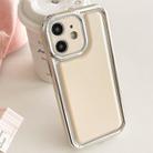 For iPhone 12 Electroplated Edge Frosted Leather TPU Phone Case(Apricot Color) - 1