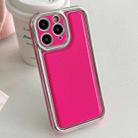 For iPhone 11 Pro Max Electroplated Edge Frosted Leather TPU Phone Case(Rose Red) - 1