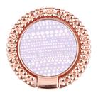 Flash Diamond Metal Mobile Phone Ring Holder(Rose Gold+Purple) - 1