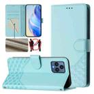 For T-Mobile Revvl 6 5G / 6x 5G Honeycomb Embossing RFID Leather Phone Case(Mint Green) - 1