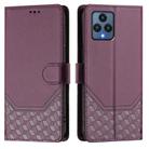 For T-Mobile Revvl 6 5G / 6x 5G Honeycomb Embossing RFID Leather Phone Case(Violet) - 2