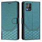 For T-Mobile Revvl 6 Pro 5G / 6x Pro 5G Honeycomb Embossing RFID Leather Phone Case(Peacock Green) - 2