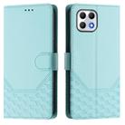 For T-Mobile Revvl 7 Honeycomb Embossing RFID Leather Phone Case(Mint Green) - 2