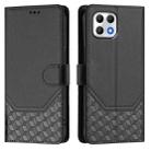 For T-Mobile Revvl 7 Honeycomb Embossing RFID Leather Phone Case(Black) - 2