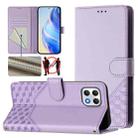 For T-Mobile Revvl 7 Honeycomb Embossing RFID Leather Phone Case(Light Purple) - 1