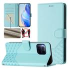 For T-Mobile Revvl 7 Pro Honeycomb Embossing RFID Leather Phone Case(Mint Green) - 1