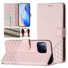 For T-Mobile Revvl 7 Pro Honeycomb Embossing RFID Leather Phone Case(Pink) - 1